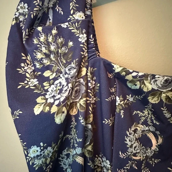 Selkie Blue Floral Mini Dress - Picture 2 of 8